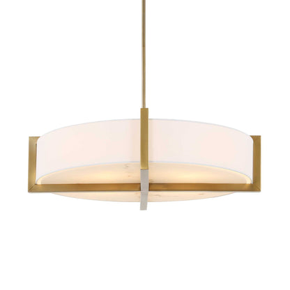 Cresson - 4 Light Drum Pendant - White / Gold