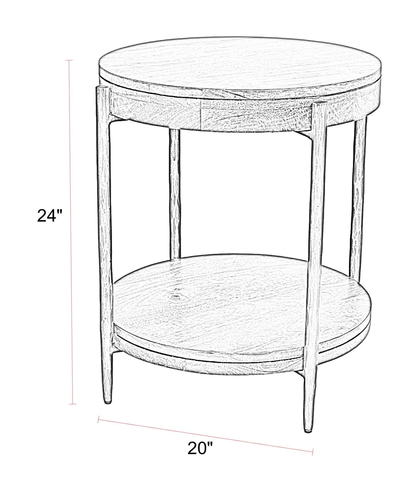 Bengal - 41" Round Cocktail Table With 2 End Tables - Hickory Brown