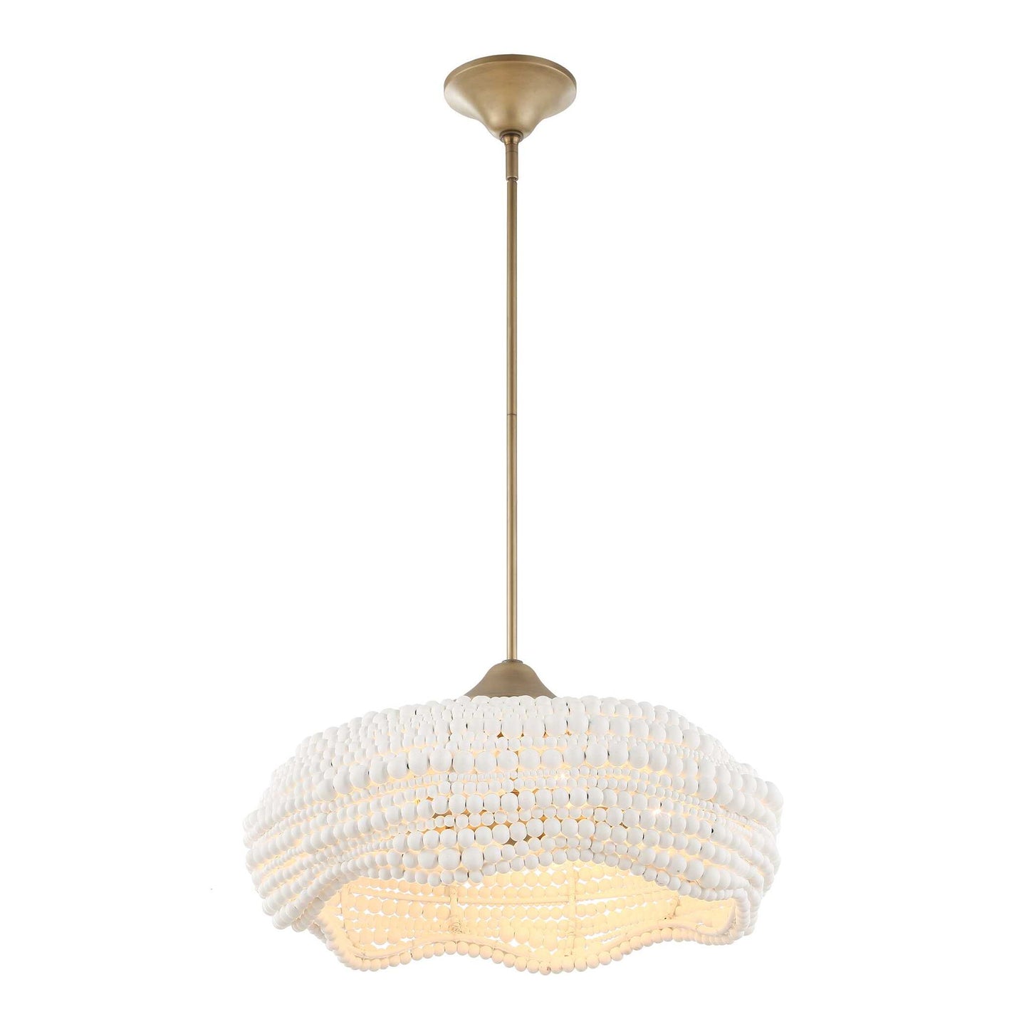 Biddeford - 5 Light Beaded Pendant - White