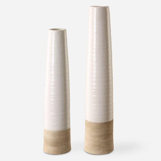 Ivory Sands - Ceramic Vases (Set of 2)