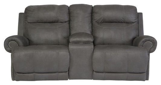 Austere - Gray - DBL Rec Loveseat w/Console