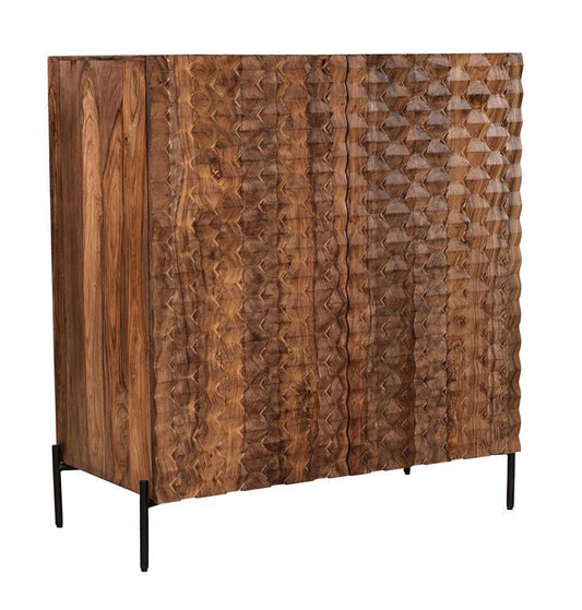 Atwood - Two Door Bar Cabinet - Dillion Sheesham Brown