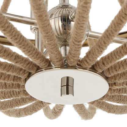 Lovelock - 4 Light Rope Empire Chandelier - Light Brown