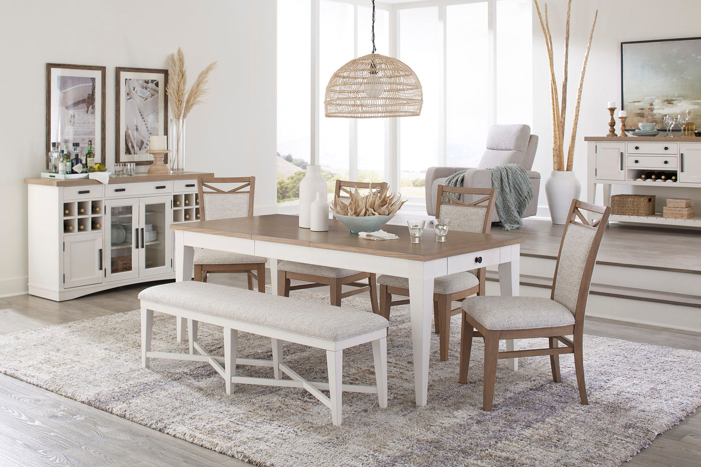 Americana Modern Dining - Upholstered Bench - Cotton