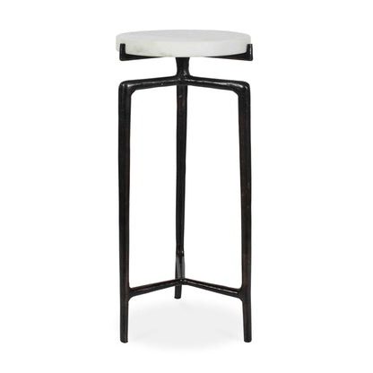 Tobias - Marble Slab Drink Table - Bronze / White