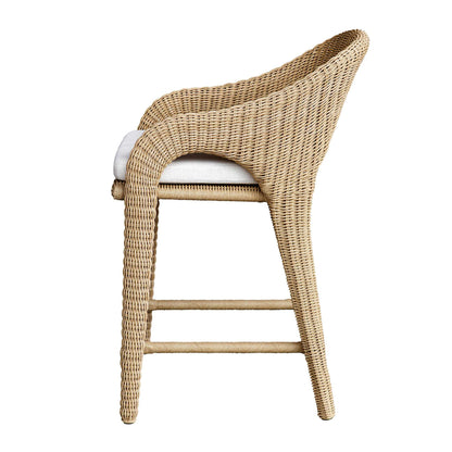 Kavali - Outdoor Wicker Counter Stool - Woodtone