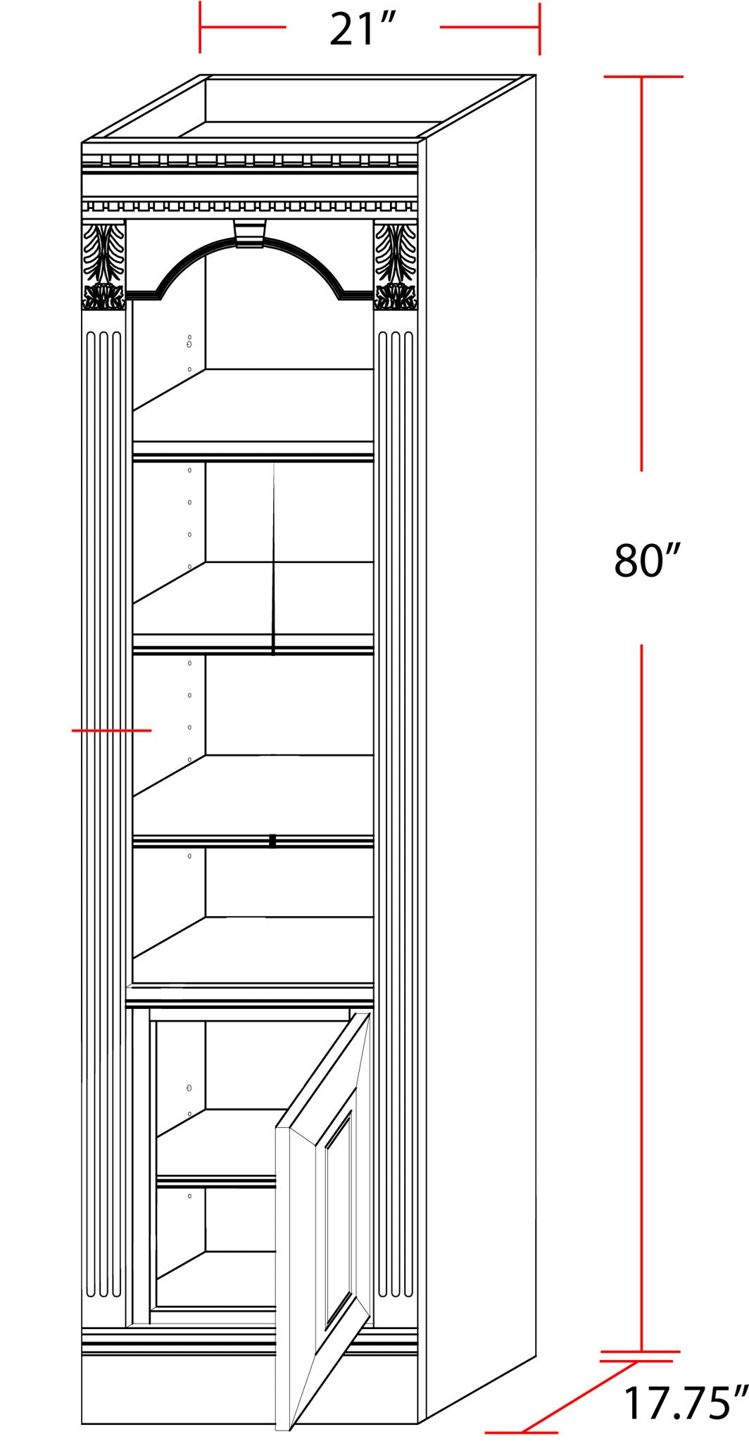 Huntington - Open Top Bookcase