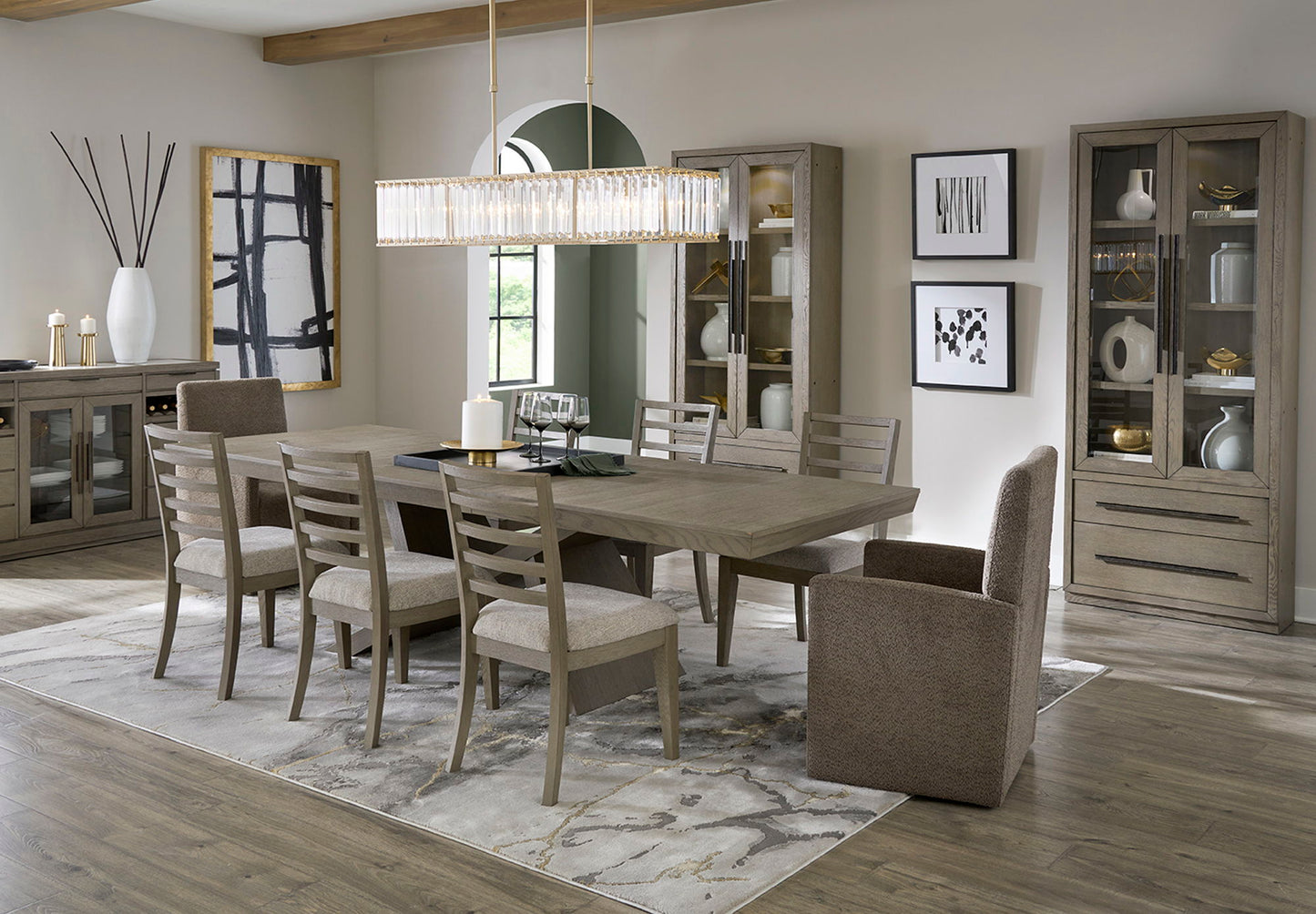 Pure Modern Dining - Upholstered Caster Chair - Himalaya Granite