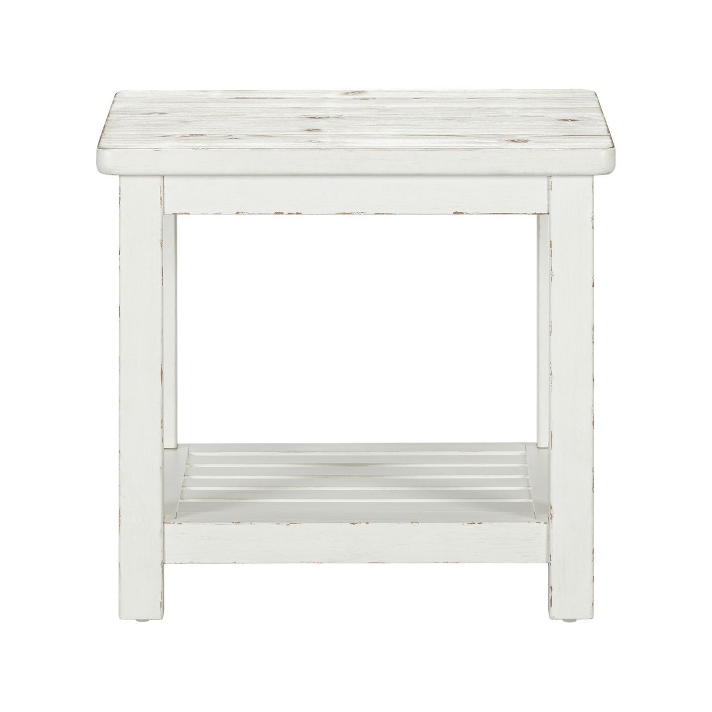 Backroads - End Table - Weathered White & Parchment Brown