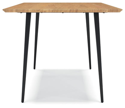 Gretlynn - Black / Natural - Rectangular Dining Room Table