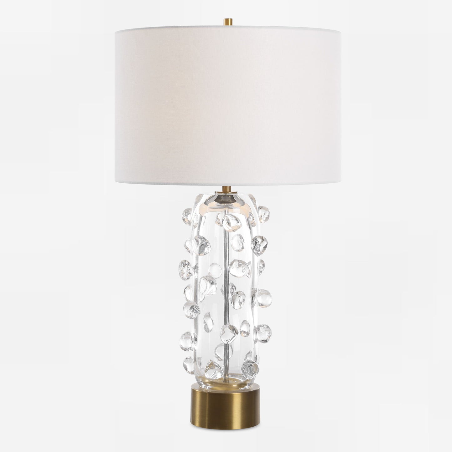 Aura - Clear Glass Table Lamp - White