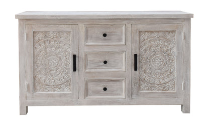 Juliana - Two Door Three Drawer Credenza - Flora White Wash