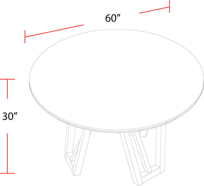 Pure Modern Dining - Round Table With Wood Base - Moonstone