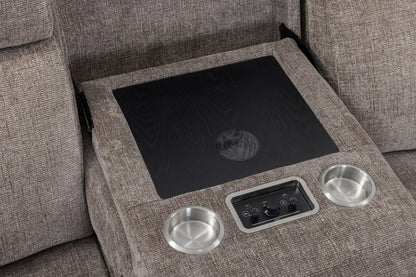 Colton - Power Zero Gravity Sofa With Drop Down Table And Immersive Audio P3 - Branson Tweed