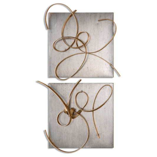 Harmony - Metal Wall Art (Set of 2) - Gold