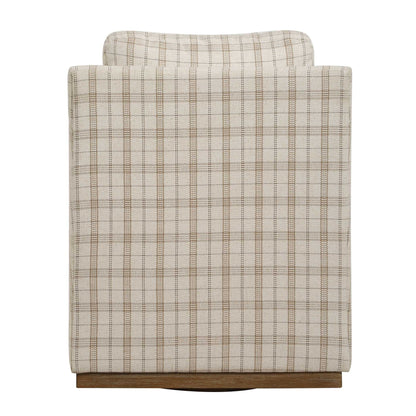 Basie - Casual Linen Swivel Chair - White