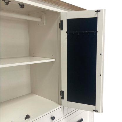 Americana Modern Bedroom - 7 Drawer Door Chest With Workstation - Cotton