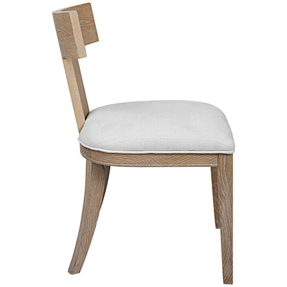 Idris - Armless Chair Natural - White & Light Brown