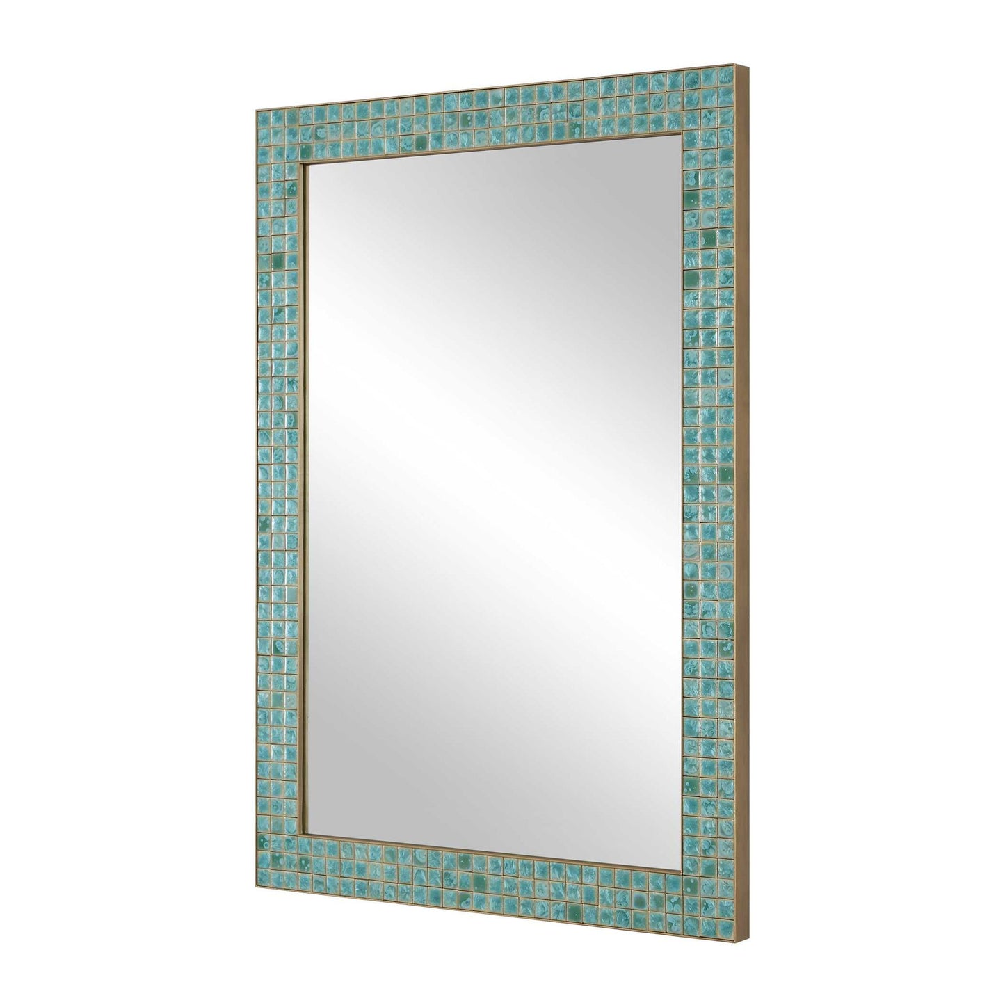Coralie - Tile Mirror - Blue / Gold / Green