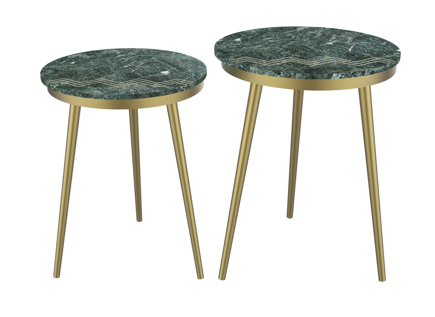 Jade - Nesting Tables (Set of 2) - Avery Green / Gold