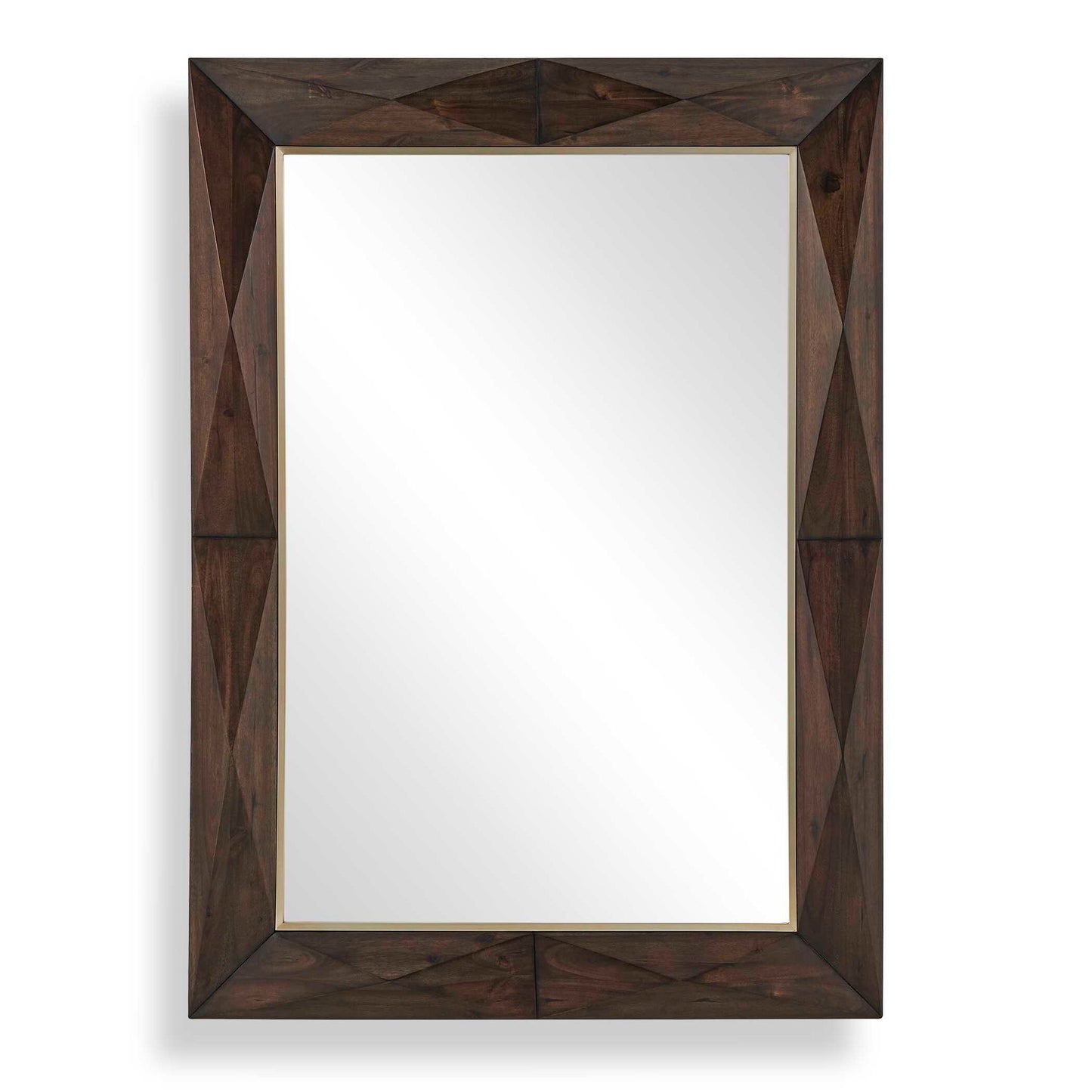 Diamond In The Rough - Wood Mirror - Gold / Woodtone