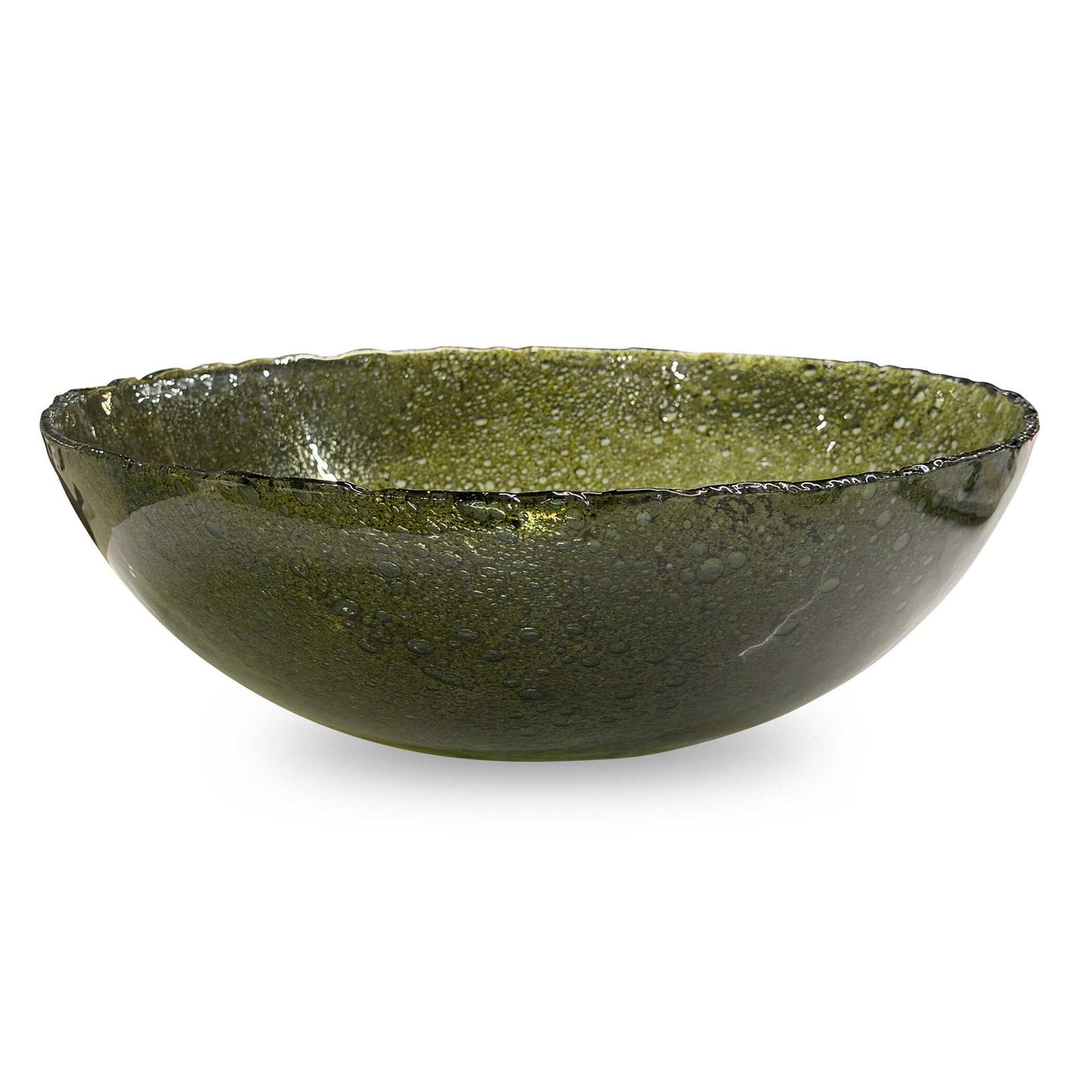 Veridian Shimmer - Earthy Glass Bowl - Green