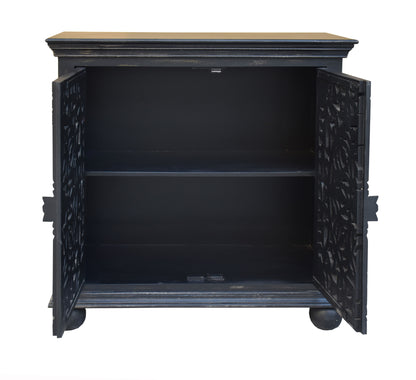 Yasmine - Two Door Cabinet - Black Distressed