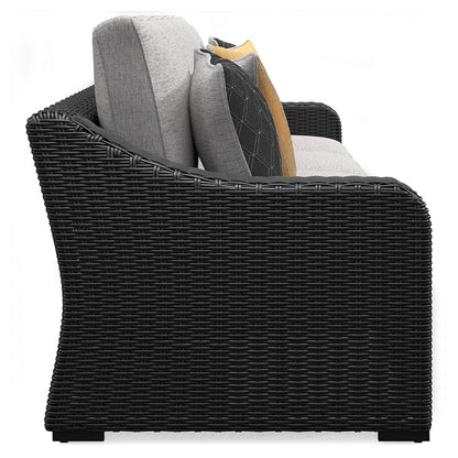 Beachcroft - 5-Piece Outdoor Sectional - Black / Light Gray