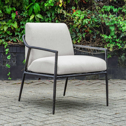Thayer - Outdoor Upholstered Lounge Chair - Bronze / White