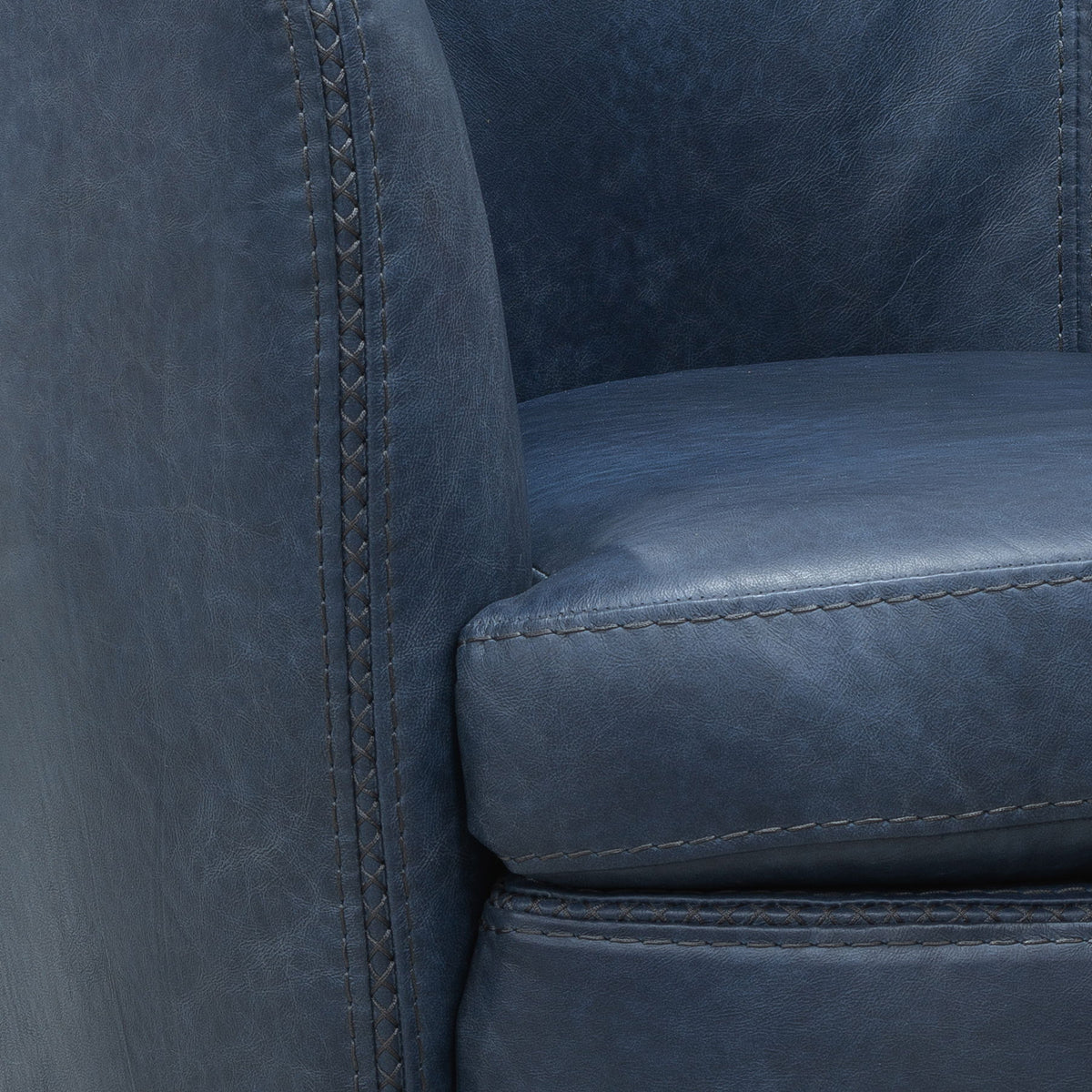 Barolo - 100% Italian Leather Swivel Club Chair (Set of 2)
