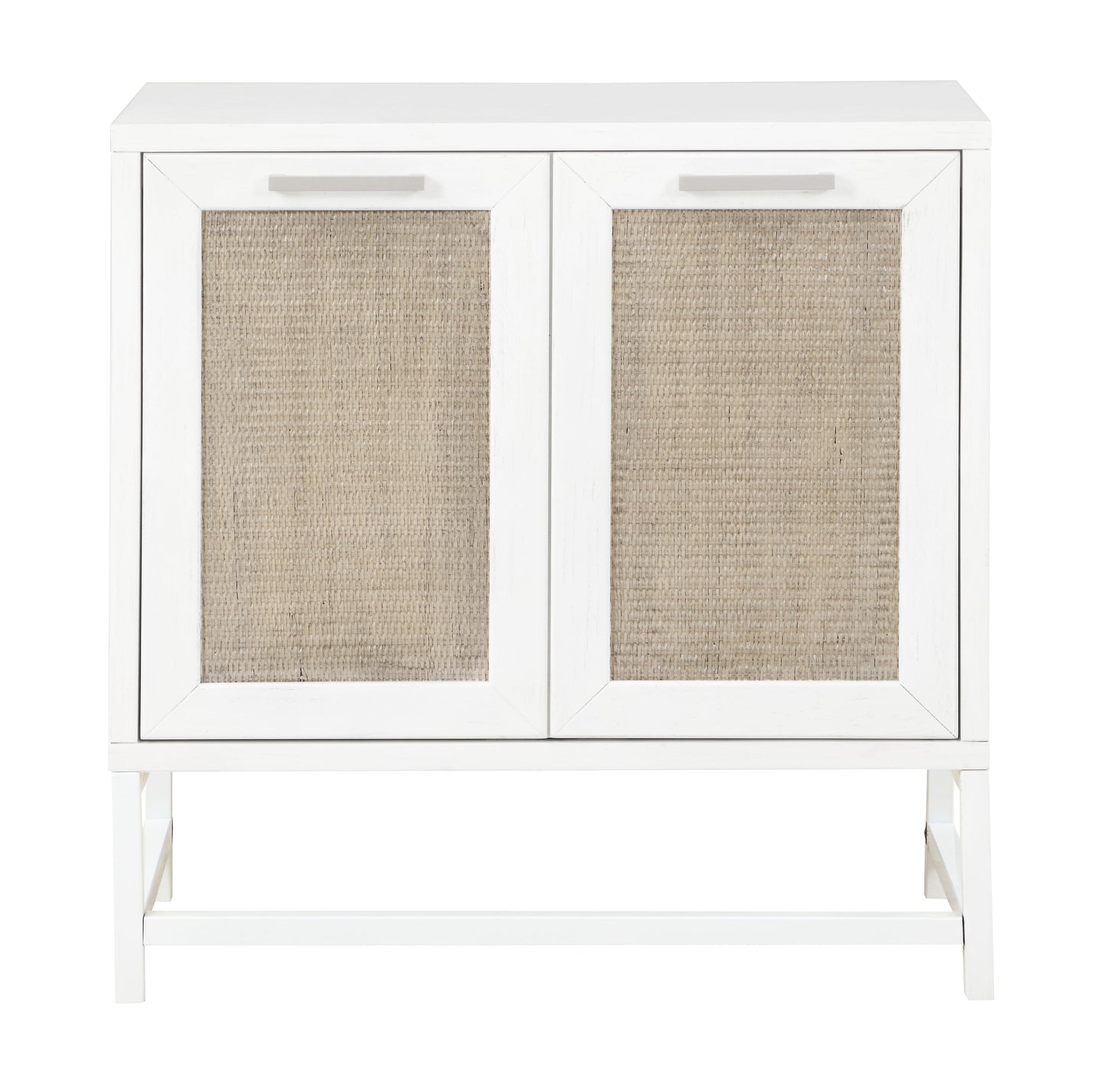 Hawthorne - Two Door Cabinet - White / Rattan