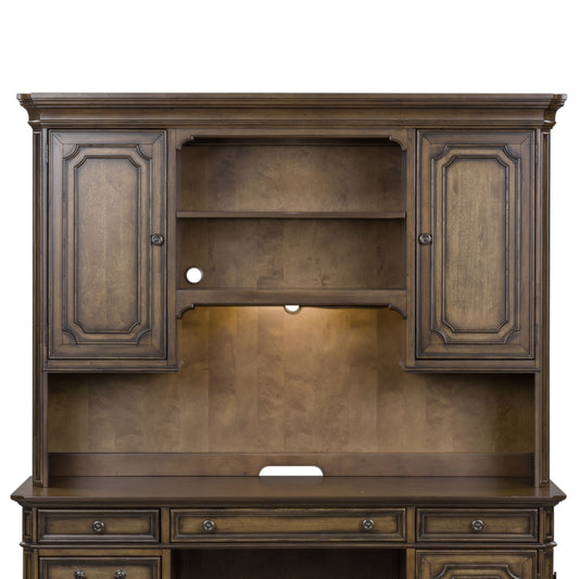 Amelia - Jr Executive Credenza Hutch - Dark Brown