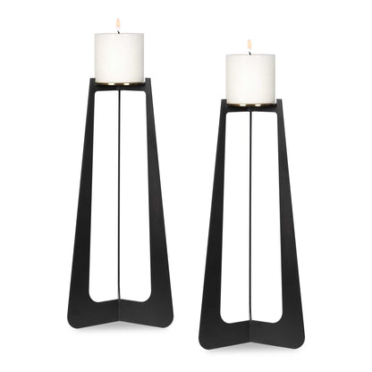 Columnar - Candleholders (Set of 2) - Black