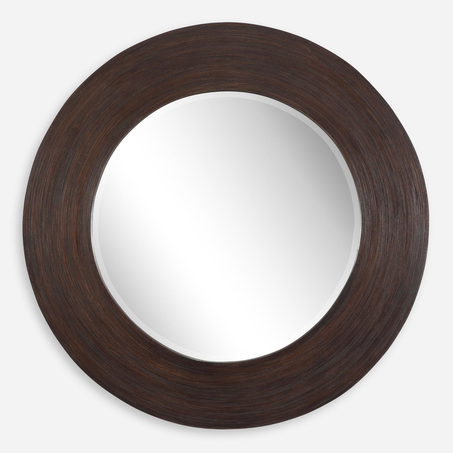 Dutton - Round Mirror - Dark Walnut