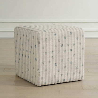 Joie - White Chenille Ottoman - White