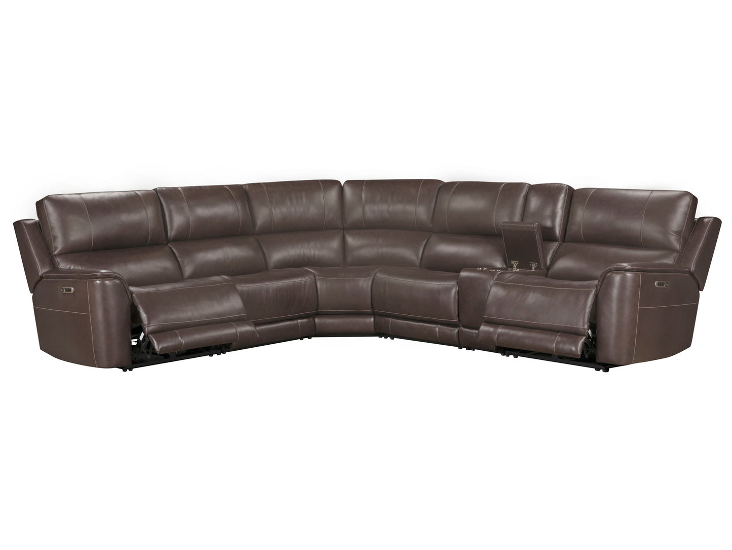 Easton - 6 Piece Zero Gravity Power Reclining Sectional With Power Adjustable Headrests - Steamboat Brown
