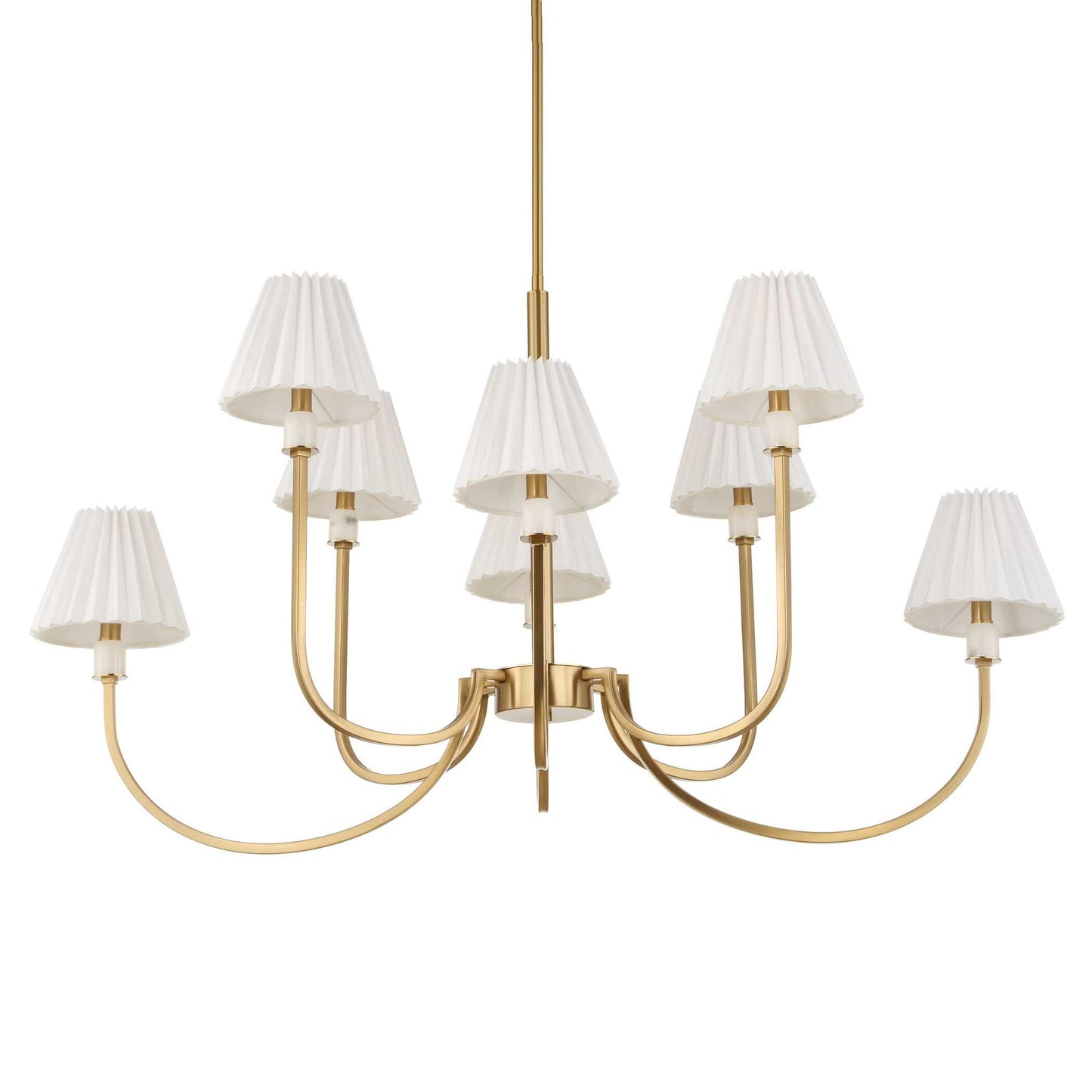 Poppins - 8 Light Brass Chandelier - White / Gold
