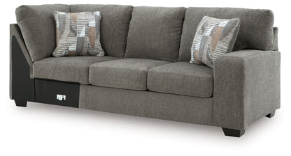 Clarington - 2 Pc. - 3-Piece Sectional And Oversized Ottoman - Greystone