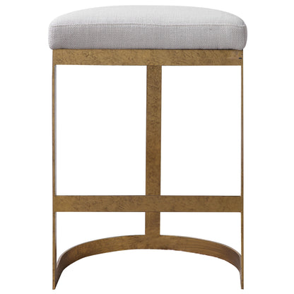 Ivanna - Modern Counter Stool - White & Gold