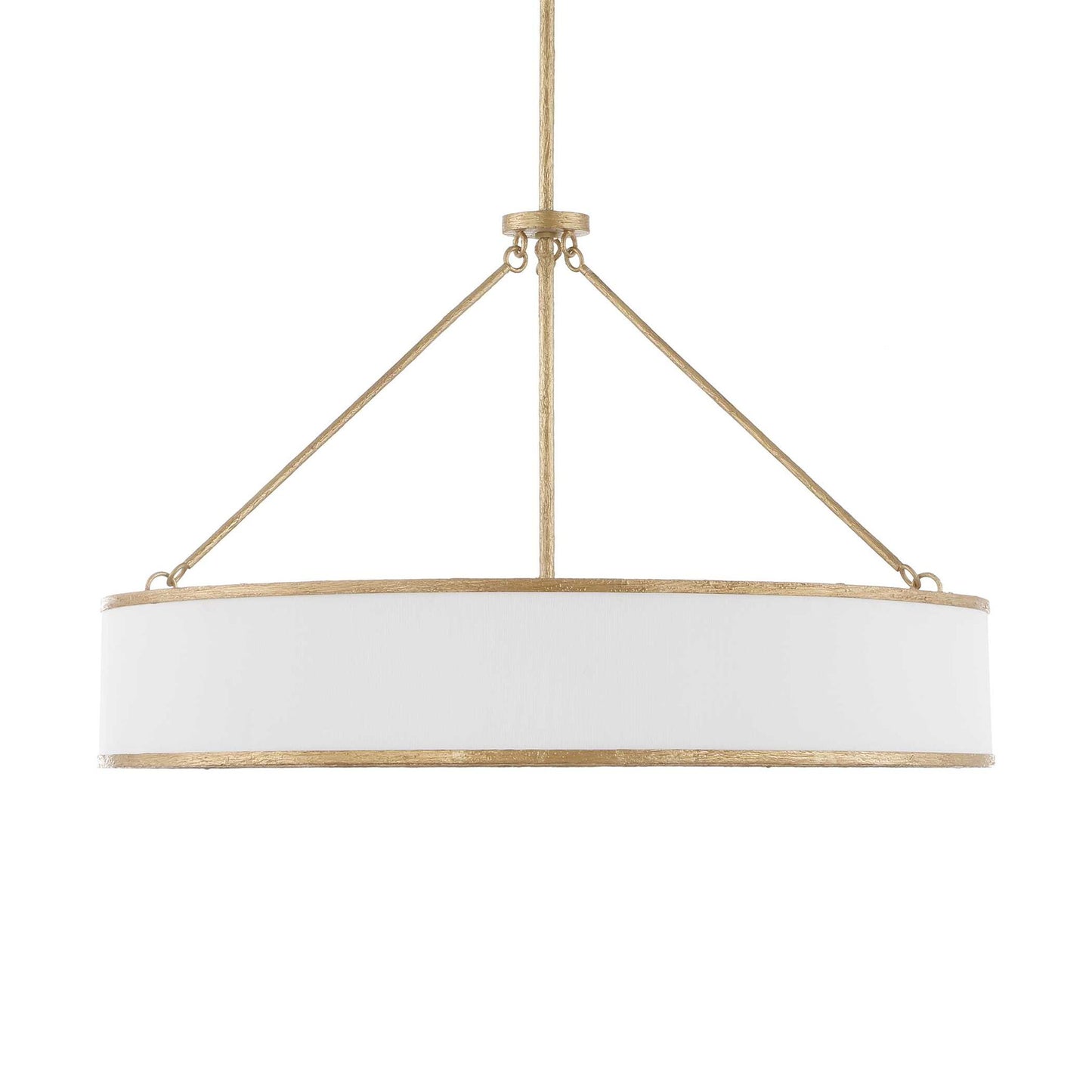 Algiers - 8 Light Drum Pendant - Gold / White