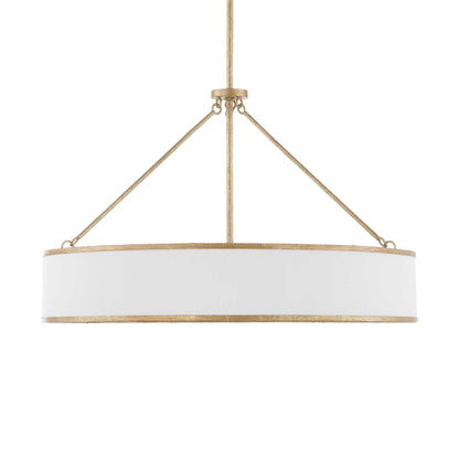 Algiers - 8 Light Drum Pendant - Gold / White