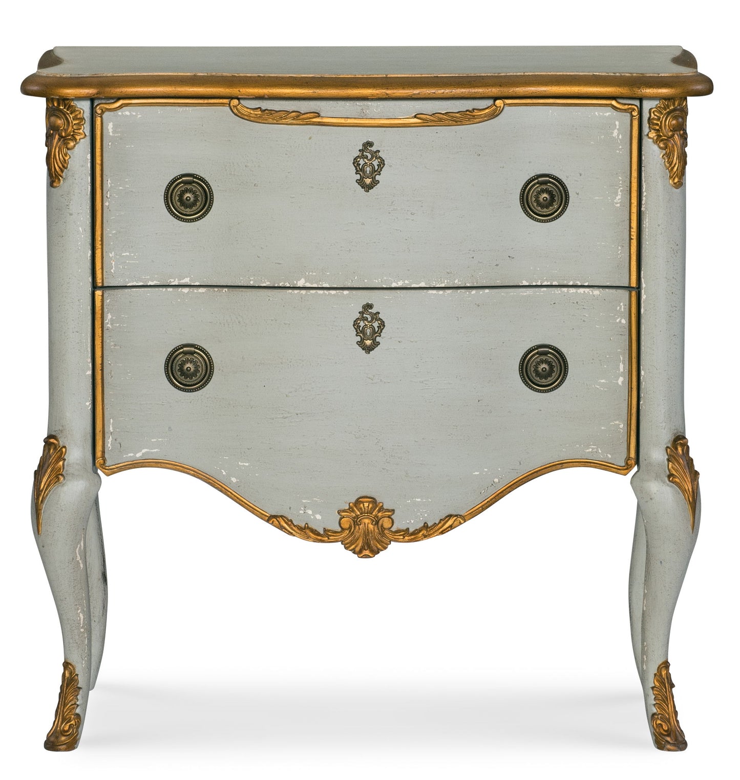 Melange - French 2-Drawer Chest - Pearl Silver