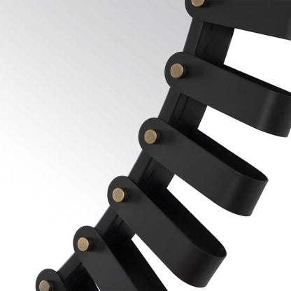 Jael - Round Iron Bands Mirror - Black