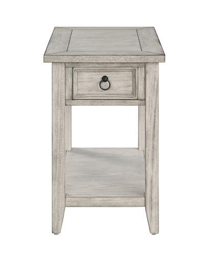 Summerville - One Drawer Chairside Table - Garret Burnished Cream