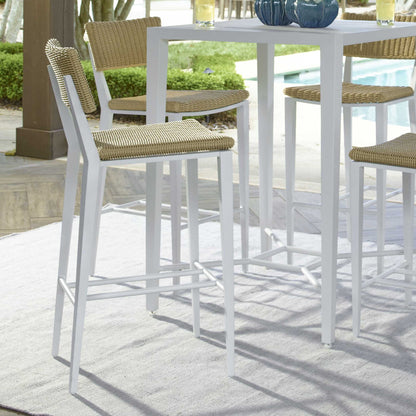 Calbas - Outdoor Bar Stool - White / Woodtone