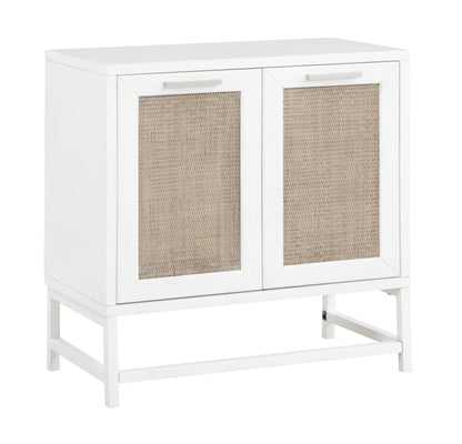 Hawthorne - Two Door Cabinet - White / Rattan