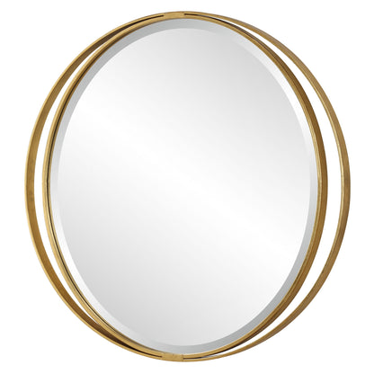 Rhodes - Gold Round Mirror