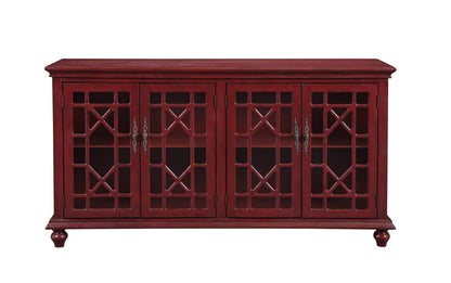 Blaze - Four Door Credenza - Esnon Texture Red