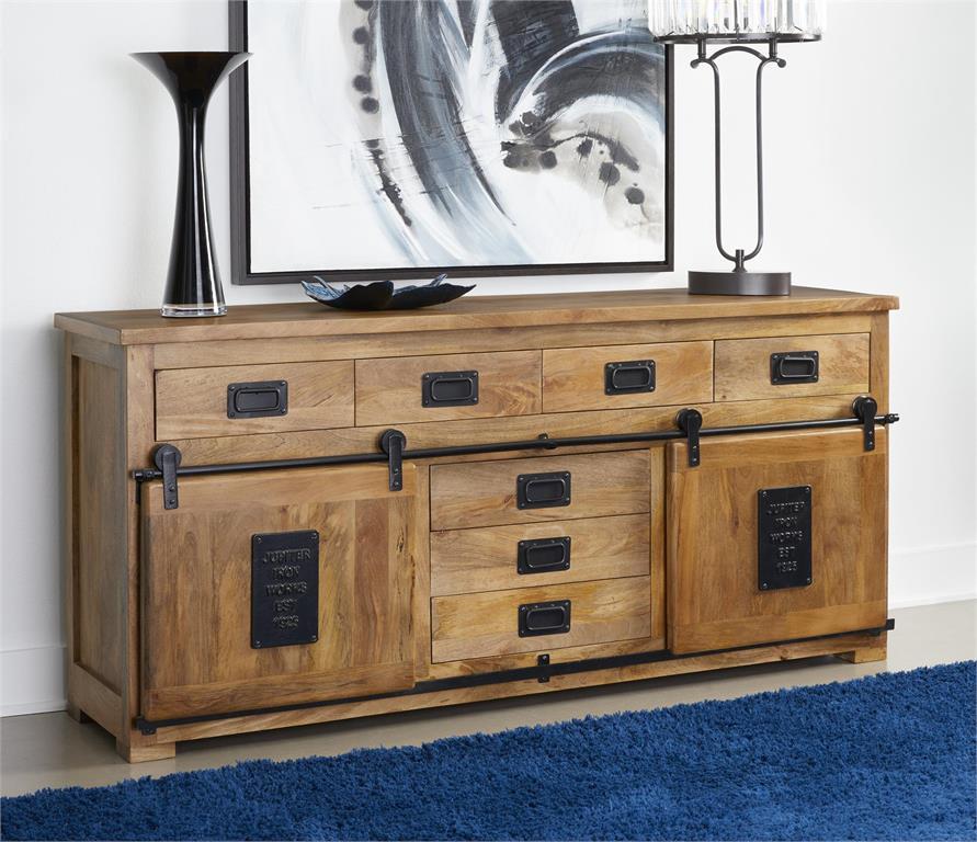 Coen - Two Door Seven Drawer Credenza - Natural