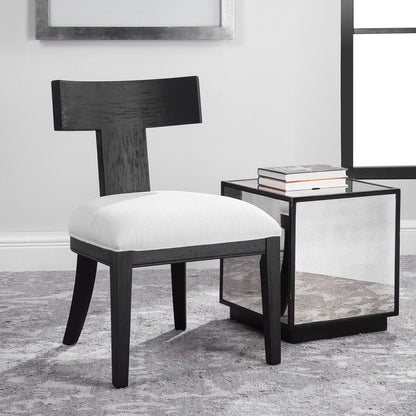 Idris - Armless Chair - White & Black